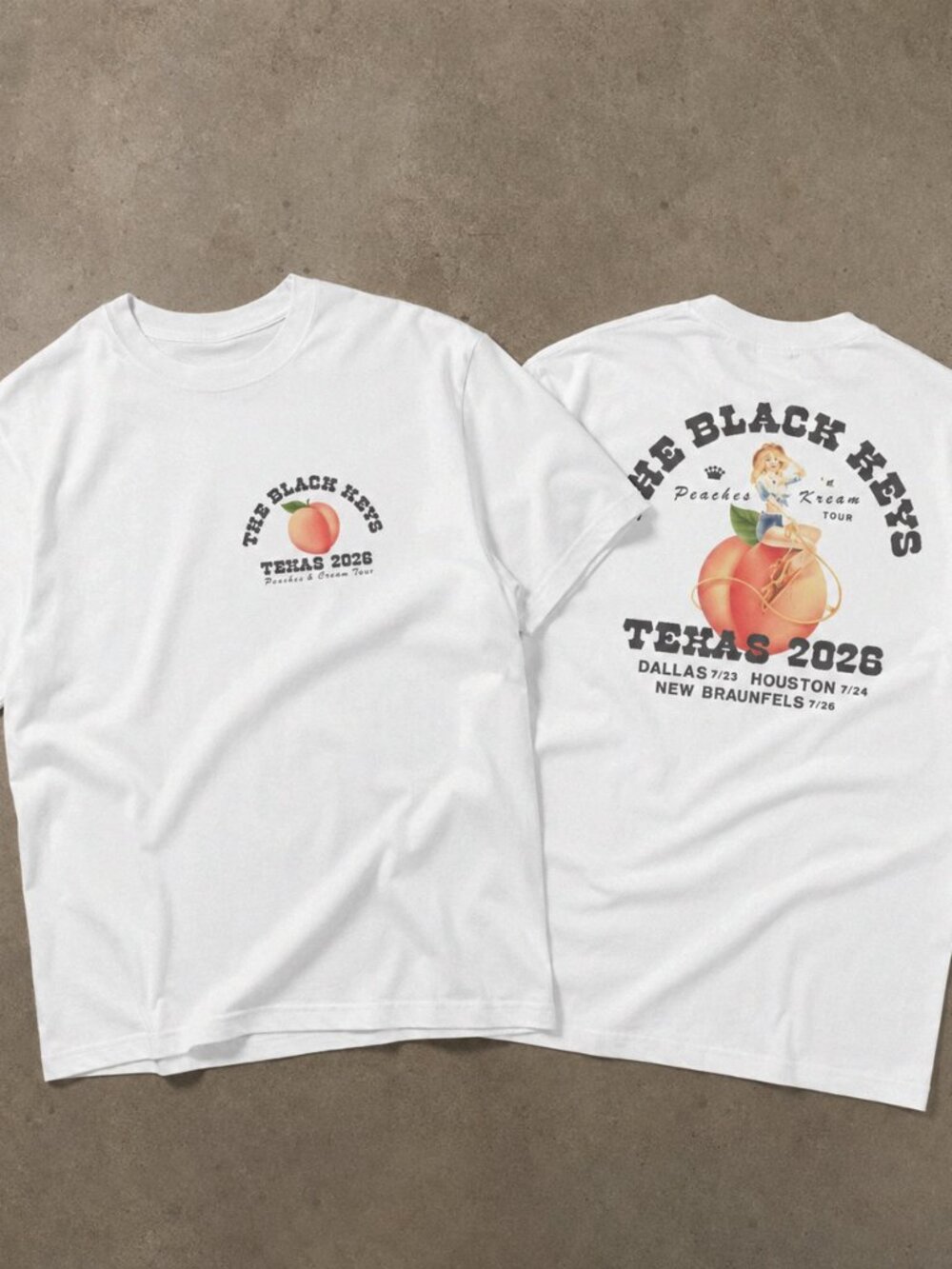 The Black Keys Peaches N Kream Texas 2026 Double Sided T-Shirt